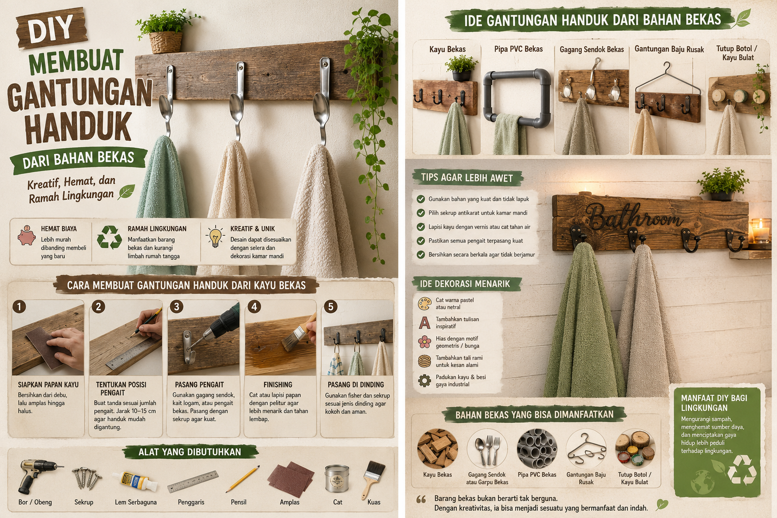 DIY Membuat Gantungan Handuk dari Bahan Bekas: Kreatif, Hemat, dan Ramah Lingkungan