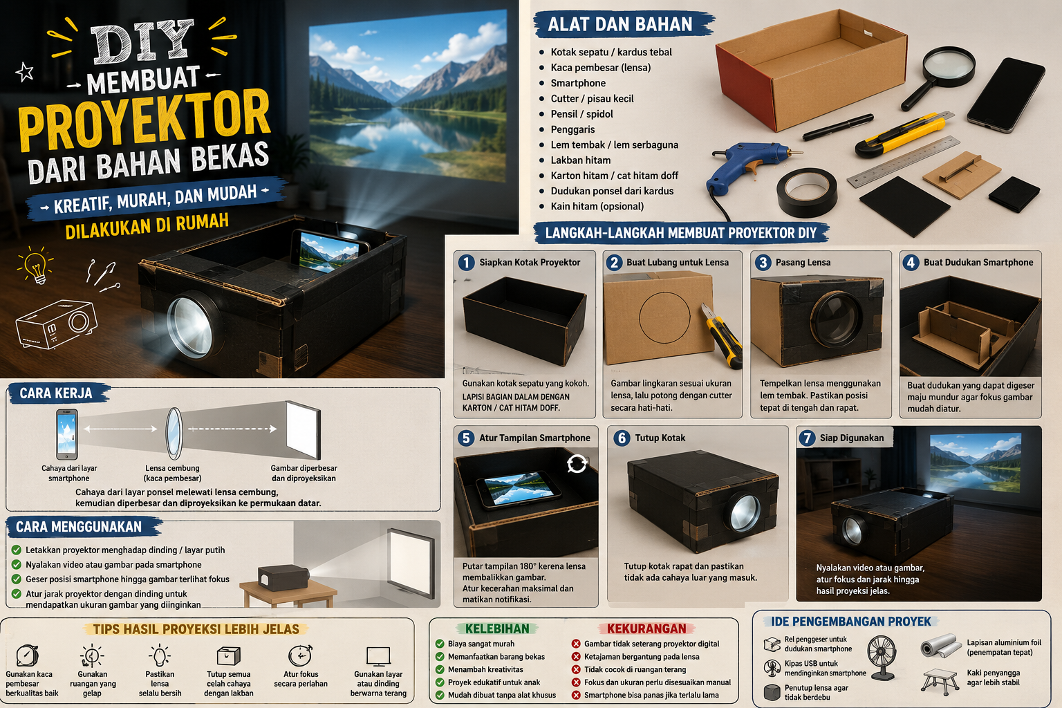 DIY Membuat Proyektor dari Bahan Bekas: Kreatif, Murah, dan Mudah Dilakukan di Rumah